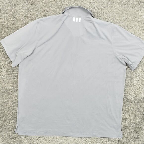 Adidas Men's Adult Size 2XL Polo Golf Climalite Gray Polyester Short Sleeve - Picture 2 of 8